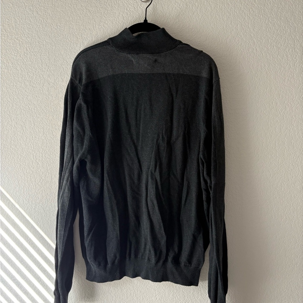 Perry Ellis Men's Black Sweater quarter zip - Picture 2 of 4